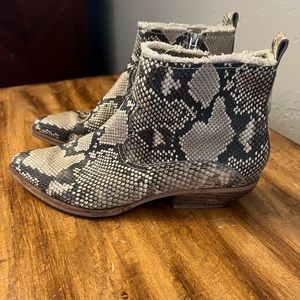 Dolce Vita snake booties with fringe